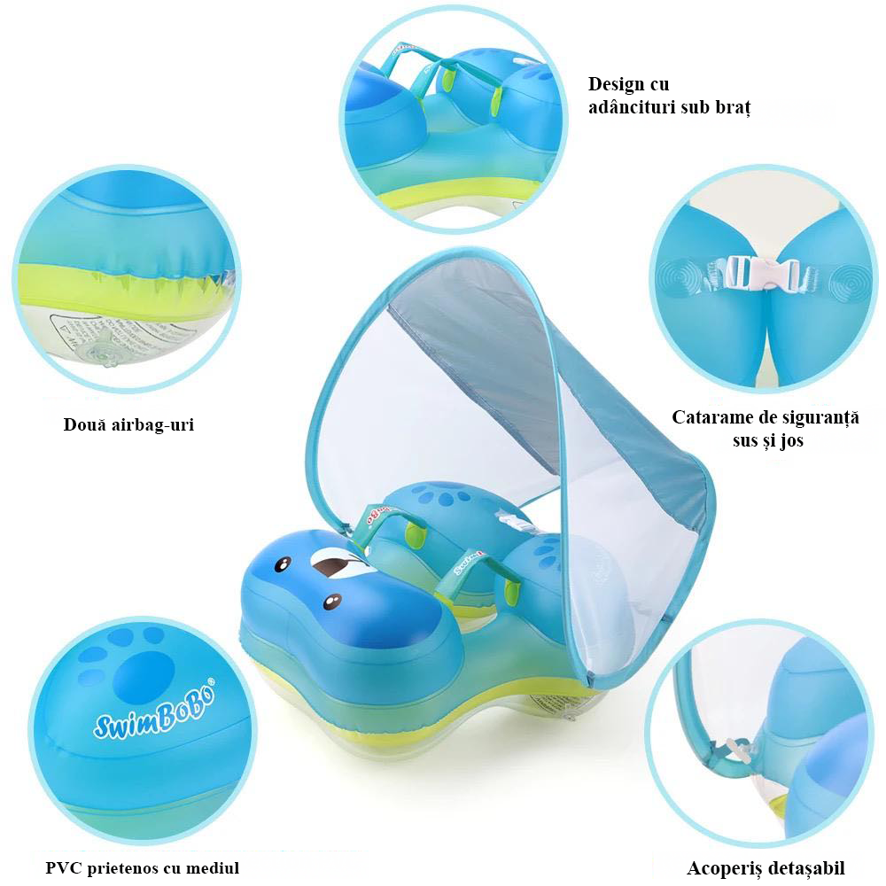 Colac pentru Copii 2-6 ani cu Copertină Detașabilă - TRANSPORT GRATUIT