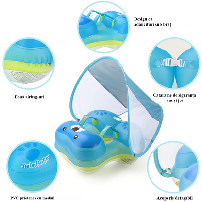 Colac pentru Copii 2-6 ani cu Copertină Detașabilă - TRANSPORT GRATUIT